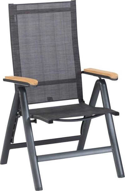 Exotan Verstelbare Tuinstoel - Teak - Antraciet - 106x63x63