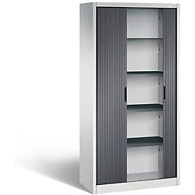 C + P Omnispace rolluikkast, 5 OH, afsluitbaar, B 1000 x D 420 x H 1980 mm, staal/kunststof, lichtgrijs/zwartgrijs
