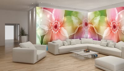 Fotobehang Vlies Bloemen | Roze, Paars | GROOT 832x254cm
