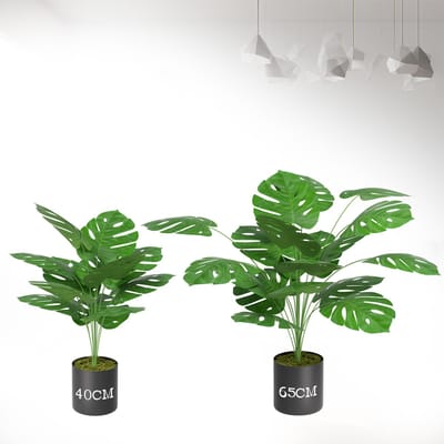 40 cm Kunstplant Met Potten, Kleine Kunstmonstera Potplant Voor Buiten, Woonkamer, Balkon, Slaapkamer, Kamerdecoratie