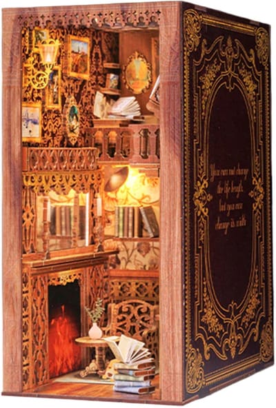 CuteBee Book Nook - Modelbouw - Houten 3D Puzzel - DIY Bouwpakket Volwassenen en Volwassenen - Boekensteun - Boekenhouder - Eternal Bookstore