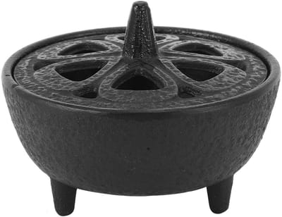 Dailygoods- Rookbrander van gietijzer - Wierookhouder - Aromatherapie - Wierookstokjeshouder - Decoratie - 8,5 x 8,5 x 7 cm