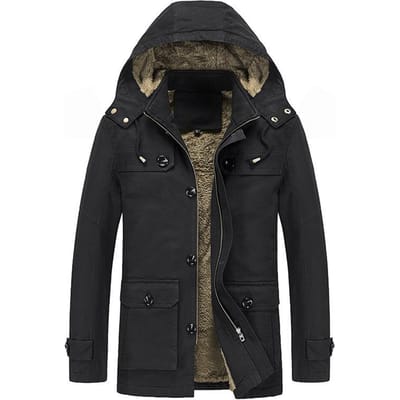 Jas van puur katoen voor heren, casual herfst- en winterjas in grote maat, heren fleece verdikt warm middellang trenchcoat 5XL
