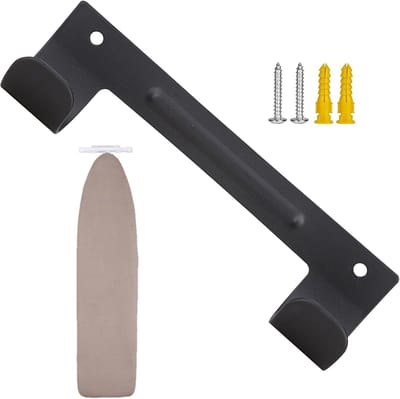 Strijkplank Hanger - Opbergrek Organizer - Ruimte Besparen - Roestvrij Staal - 15cm Lengte - Zwart