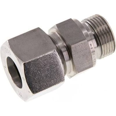 G 3/4'' Buitendraad x 20S RVS Rechte Snijring Koppeling met FKM Afdichting 400 Bar DIN 2353 - FL2S-MC-STFP-034G-20-S