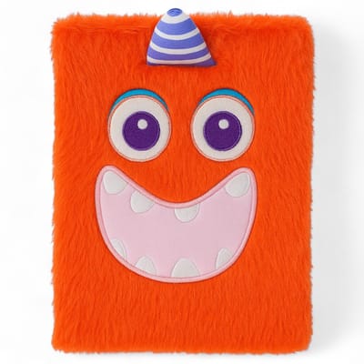 Dailygoods- Notitieboek Pluche Hoes - 80 Gelinieerde Pagina's - 22 x 15 cm - Voor Kinderen - School/Reizen - Uniek Monsterdesign - Schrijfboek