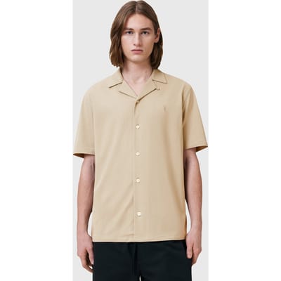 AllSaints Hudson Ss Shirt Pebble Brown Größe: S | Casual hemden Outlet | Herren | Braun