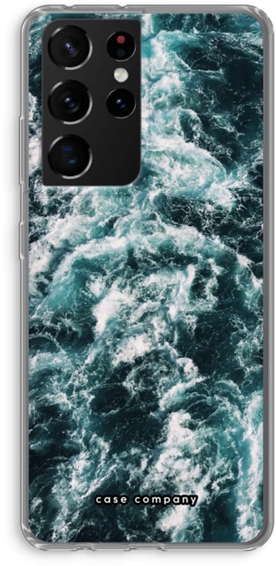 Hoesje geschikt voor Samsung Galaxy S21 Ultra hoesje - Zee golf - Soft Cover Telefoonhoesje - Bescherming aan alle Kanten en Schermrand