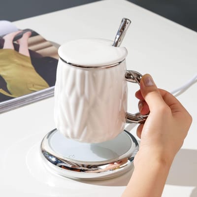 Licht Luxe Keramische 55 Graden Warme Kop Automatische Constante Thermosbeker Isolatiemat Slimme Mok Waterbeker Geschenkdoos Souvenir 450ml