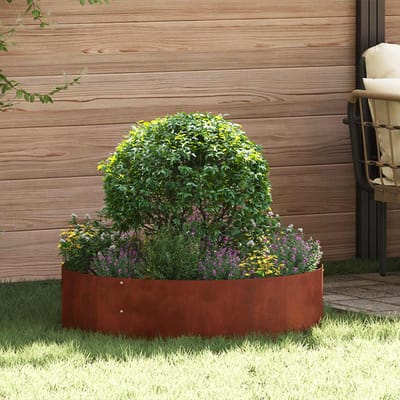 vidaXL - Plantenring - Roestig - 80 - x - 80 - x - 20 - cm - weervast - staal