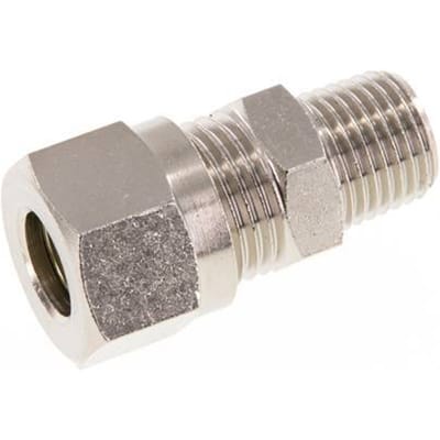 10L & R1/4'' Vernikkeld Messing Rechte Snijringkoppeling Buitendraad 115bar ISO 8434-1 [2 Stuks]
