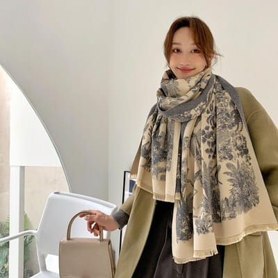Écharpe d'hiver en cachemire de luxe pour femmes, couverture chaude en pashmina, poncho, châle, écharpe épaisse, Bufanda gray
