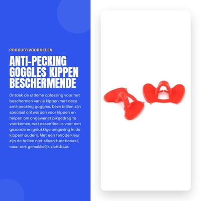 Dailygoods- Kippenbril 20 Stuks - Anti-Pecking Bril - Kunststof - Rood - Stevig Ontwerp - Eenvoudig te Gebruiken - Kippenbescherming