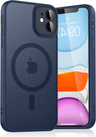 Transparante Matte Beschermcase voor iPhone 11 met MagSafe Compatibiliteit - Minimalistisch en Duurzaam Ontwerp in Blauw