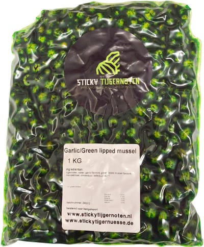 Sticky Tijgernoten Garlic & Green Lipped Mussel 1 kg Tigernuts Kant-en-Klaar Tiger Nuts Stickmix