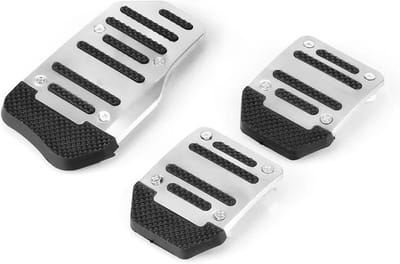 Universele Pedaal Covers - Antislip Pedaal Set - Verbeteren Rijcomfort - Speciaal Antislip Ontwerp - 3 Stuks - Zilver