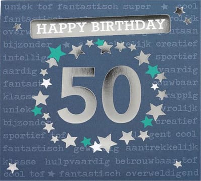 Depesche - Pop up muziekkaart met licht en de tekst "Happy Birthday - 50" - mot. 008