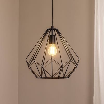 Opviq Hanglamp Diamond, zwart, metaal, Ø 37 cm, E27