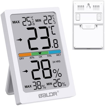 Digitale Binnen Thermometer en Hygrometer met Groot LCD Display en Max/Min Geheugen