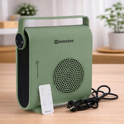 Keramische ventilatorkachel - Compacte verwarming - Snelle warmte - Inclusief afstandsbediening - 105 x 285 cm - Groen
