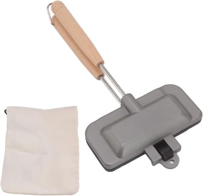Koekenpan - Ontbijtpan - Sandwiches Maken - Afneembaar Handvat - Compact Formaat - Zwart