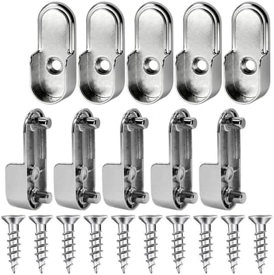 Dailygoods- Kledingrailhouder 10-delig - Garderobestangen Beugel - Kastbuislager - Ronde Buis - Zinklegering - Robuust en Duurzaam - Kledingbeugel