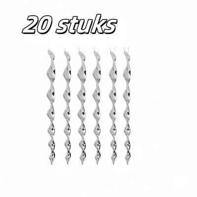 20 stuks - Vogelsjokkels (of Vogeldrijvers) - Spiraalvormig - 30 cm - Zilver