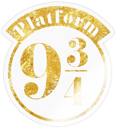 Harry Potter Perron 9 3/4 Faux Gouden Textuur Sticker maat S (10 x 10 cm)