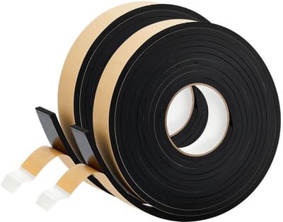 Schuimstrip - Set van 2 - Zelfklevend - Geluidsisolatie - Deurafdichting - Isolatie - 5 m per rol (41 mm breed, 6 mm dik) - Afdichtstrip