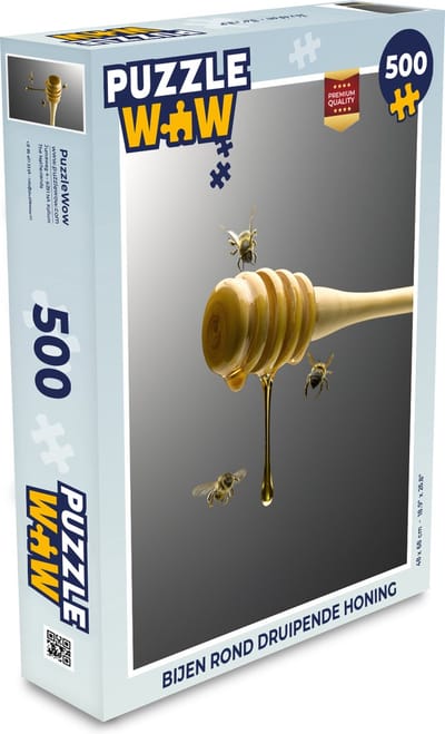 Puzzel Bijen rond druipende honing - Legpuzzel - Puzzel 500 stukjes