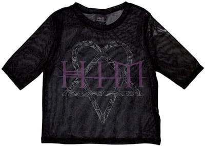 Him - Heartagram & Logo Crop top - XS - Zwart