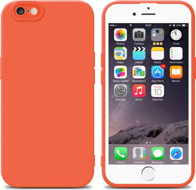 Cadorabo Hoesje geschikt voor Apple iPhone 6 / 6S in FLUID ORANJE - Beschermhoes gemaakt van flexibel TPU silicone Cover Fluid Case