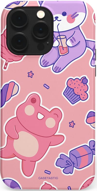 Casetastic hoesje geschikt voor Apple iPhone 14 Pro Max - MagSafe - Dubbellaagse bescherming - Snoepvriendjes - Fashion Case - Lichtroze Lavendel Koraal