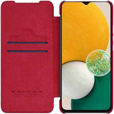 Geschikt voor Nillkin Qin Samsung Galaxy A14 Book Case Hoesje - Rood