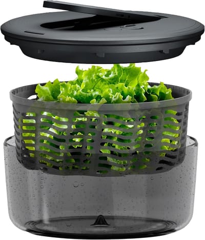 Salade Centrifuge - Groente Droger - Snel Salade Maken - BPA-Vrij Ontwerp - 3.5 Liter Capaciteit - Grijs