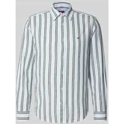 Tommy Hilfiger Tjm Regular Linen Shirt Sweet Blue Stripes Taglia: S | Camicie Casual Outlet | Uomo | Bianco
