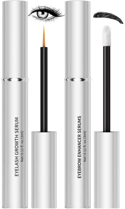 NAXSIR 2-in-1 Wimper- & Wenkbrauwversterker | Verzorging, Lengte, Krul & Dikkere Wenkbrauwen | Snelle Werking | Natuurlijk Effect