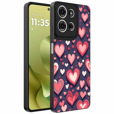 Geschikt voor Motorola Moto G86 Telefoonhoesje met Hartjes Opdruk - TPU Backcover Case With Heart Design - Smartphonica geschikt voor Motorola Moto G86