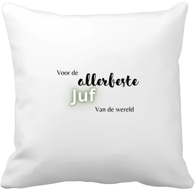 Akyol - voor de allerbeste juf van de wereld Kussen hoes - Juf - de beste juf - juf - verjaardagscadeau - verjaardag - cadeau - afscheidscadeau - geschenk - leuke cadeau - kado - gift - juffendag - 40 bij 40 cm