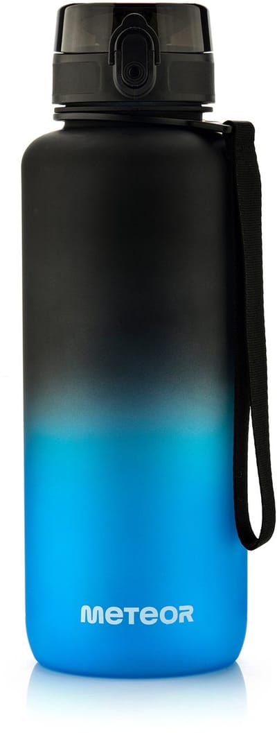 Meteor Sportfles 1500 ml - Sportfles - Zwart/blauw, Antislip, BPA-vrij, Met maatverdeling