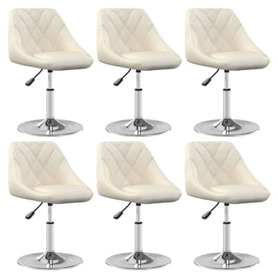vidaXL - Eetkamerstoelen - draaibaar - 6 - st - fluweel - crèmekleurig