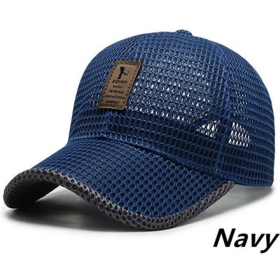 Heren Dames Buiten Zomer Volledig Gaas Koel Ademend Sneldrogend Zon Hoed Baseballpet Anti-UV Tennis Golf Sport Trucker Hoeden blue