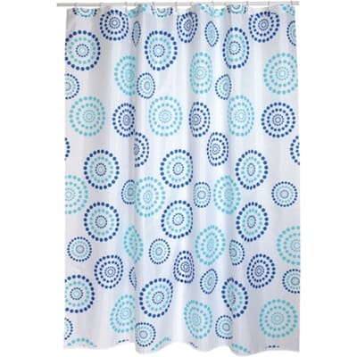 Msv Douchegordijn Dots Blauw 180cm