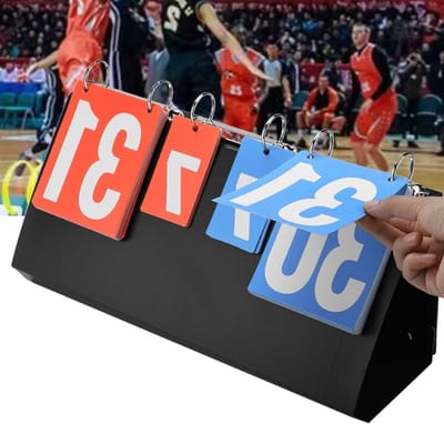 Vouwbaar Scorebord met 4 Cijfers en Duidelijke Getallen voor Badminton, Volleybal en Tafeltennis, Ideaal voor Sporttraining en Schoolgebruik