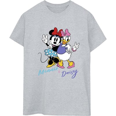 Disney Dames/Dames Minnie Mouse En Madeliefje Katoenen Vriendje T-shirt (Sportgrijs)