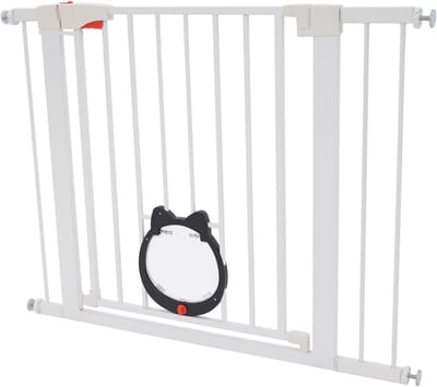 Veiligheidshek voor Trappen en Open Haarden, 93 x 76 cm, Dierenhekje voor Honden en Katten, Kindveiligheid, Barrière voor Kleine en Middelgrote Huisdieren