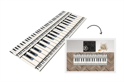 Keukenloper - Loper keuken - Piano - Patronen - Muziek - 150x50 cm - Keukenloper vinyl