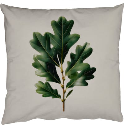 Sierkussens - Kussentjes Woonkamer - 50x50 cm - Eikenbladeren - Beige - Groen - Golvende randen