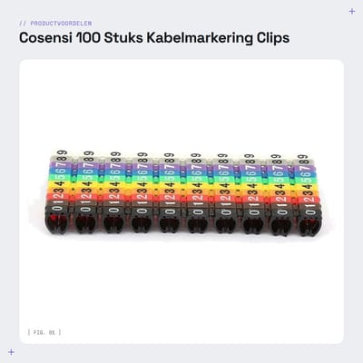 Dailygoods- Draadnummermarkering Clip-on-ontwerp - Kabelmarkering - 100 Stuks - Geschikt voor 0,75-6 mm² - Duurzaam kunststof - Cijfers 0-9