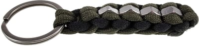 Zwart-Groen Paracord Sleutelhanger met RVS Hexmoeren, Stoere Seutelhange Heren - Handgemaakt door esde2
